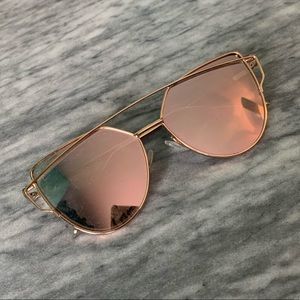 Accessories - Rose Tinted Sunglasses with Gold Rims Accessories - Rose Tinted Sunglasses with Gold Rims